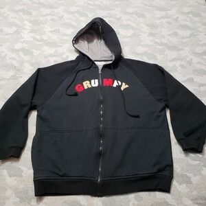 Disneyland‎ Resort Sweatshirt Mens XL Black Embroidered Full Zip Hooded